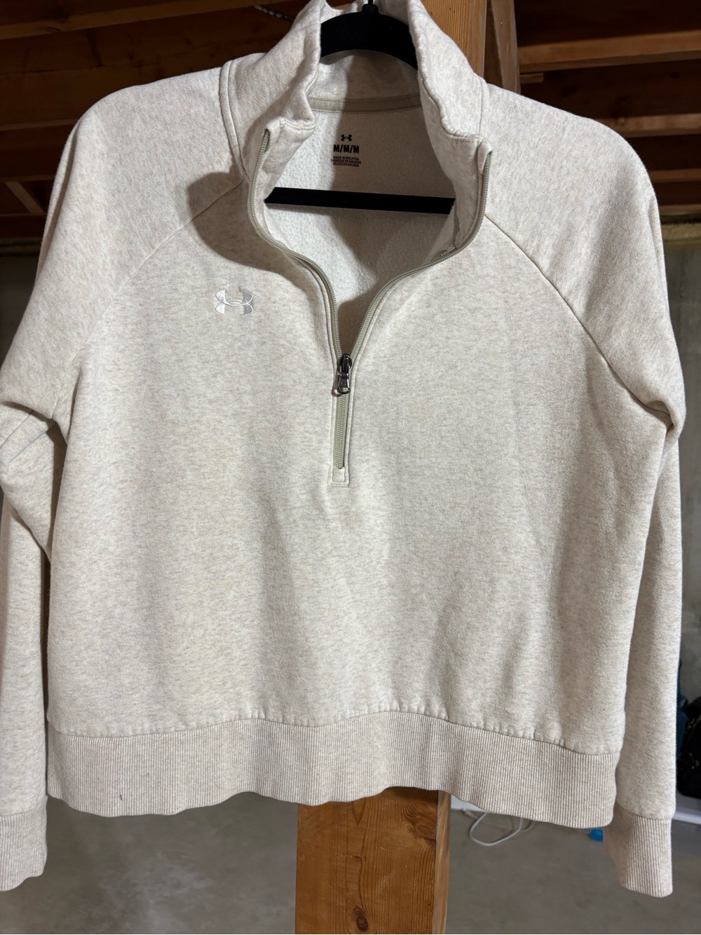 Under Armour Women's Cream Half-Zip Cowl Pullover Sweater